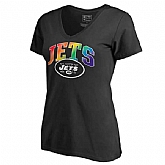 Women's New York Jets NFL Pro Line by Fanatics Branded Black Plus Sizes Pride T-Shirt,baseball caps,new era cap wholesale,wholesale hats